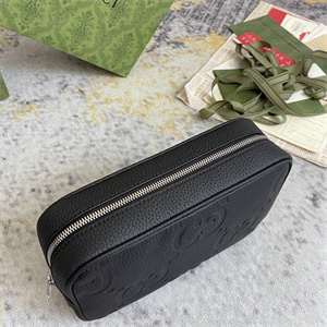 Gu.cci Jumbo GG Toiletry Case Black Leather 766957