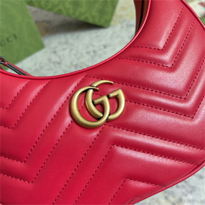 Gu.cci GG Marmont Half Moon Shaped Mini Bag Red 699514