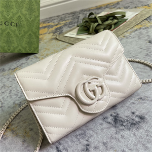 Gu.cci GG Marmont Mini  Bag White 474575