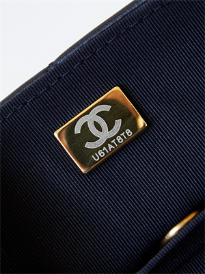 Cha.nel Small Flap Bag With Top Handle Lambskin Gold Tone Metal Black AS4573