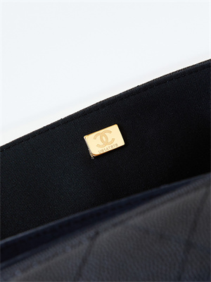 Cha.nel CF Airport Bag Grained Calfskin Gold Tone Metal Black AS4661