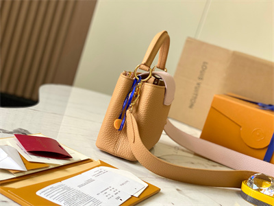 L.V Capucines Mini Bag Taurillon Leather Beige/Pink M59440