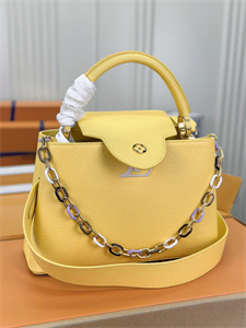 L.V Capucines MM Bag Taurillon  Leather Yellow M21798
