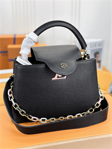 L.V Capucines MM Bag Taurillon  Leather Black M21798