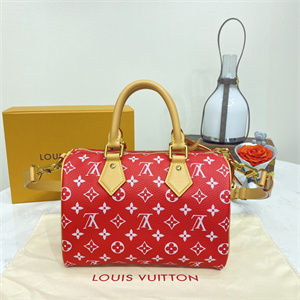 L.V Speedy P9 Bandoulière 25 Monogram Soft Calfskin  Red M24425
