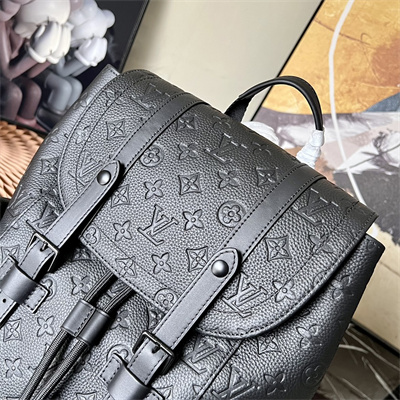 L.V Christopher MM Backpack Monogram Taurillon Leather Black M55699