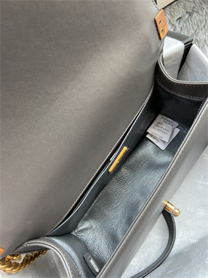 Cha.nel Medium Leboy Bag With Top Handle Python Leather Gold Metal A94804