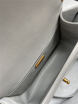 Cha.nel Medium Leboy Bag With Top Handle Python Leather Gold Metal A94804