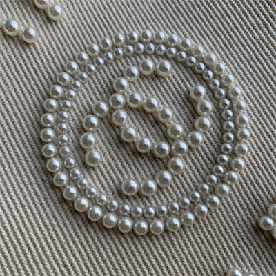 Cha.nel Deauville Large Shopping Bag Bead Mixed Fibers Gold Tone Metal Cream A66941