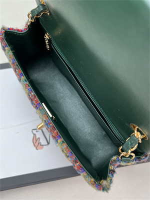 Cha.nel Mini Classic Flap Bag Tweed Gold Tone Metal Colorful A01116