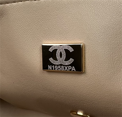 Cha.nel Mini Classic Flap Bag Tweed Gold Tone Metal Beige A01116