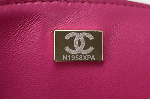 Cha.nel Mini Classic Flap Bag Tweed Gold Tone Metal Fuchsia A01116