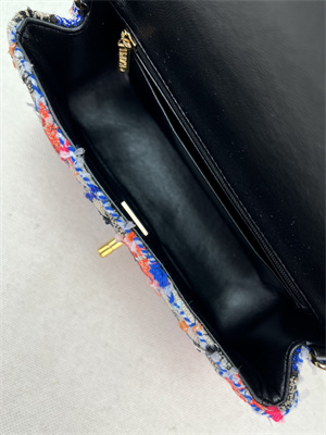 Cha.nel Mini Classic Flap Bag Tweed Gold Tone Metal Colorful A01116