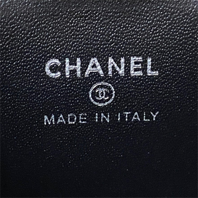 Cha.nel Vanity Case With Ball Lambskin Silver Tone Metal Black AP1447