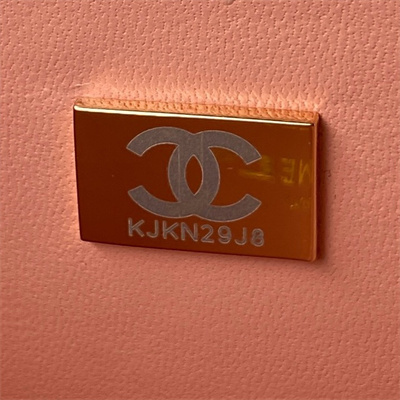 Cha.nel Vanity Case With Top Handle Grained Calfskin Gold Tone Metal Pink AP3222