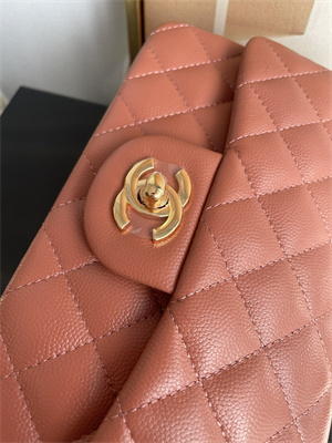 Cha.nel Mini Classic Flap Bag Grained Calfskin Gold Tone Metal Caramel 01116