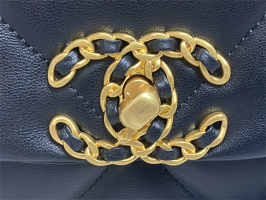 Chanel 19 Handbag Hobo Bag Lambskin Black AS4638