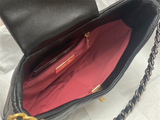 Chanel 19 Handbag Hobo Bag Lambskin Black AS4638