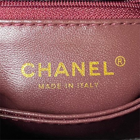 Cha.nel Mini Coco Handle Bag  Grained Calfskin Lt Gold Metal Black AS2215