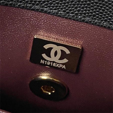 Cha.nel Mini Coco Handle Bag  Grained Calfskin Lt Gold Metal Black AS2215