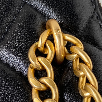 Cha.nel Vanity Case Lambskin Gold Tone Metal Black AP3301