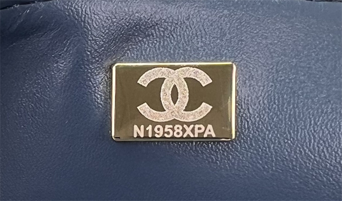 Cha.nel Mini Classic Flap Bag Denim Gold Tone Metal A01116