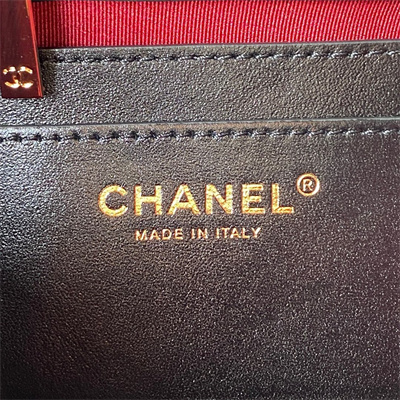 Cha.nel Backpack Grained Calfskin Gold Tone Metal Black AS4058