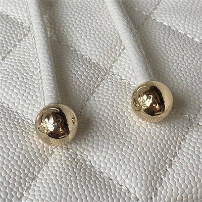 Cha.nel Backpack Grained Calfskin Gold Tone Metal White AS4059