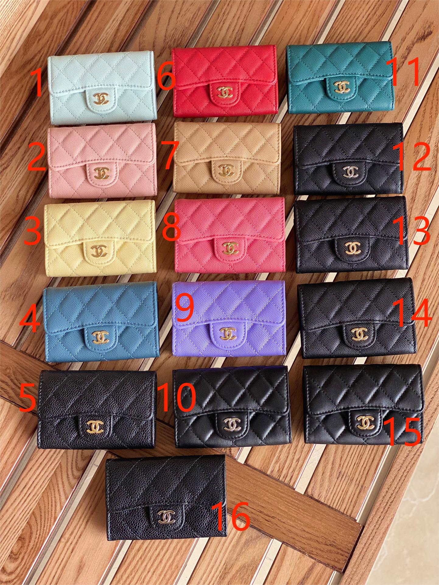 Cha.nel Classic Card Holder  Lambskin/ Grained Calfskin AP0214