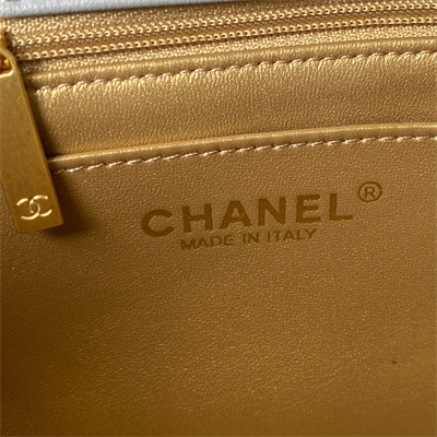 Cha.nel Super Mini Flap Bag Lambskin With Ball Gold Tone Metal Lt Blue AS1786