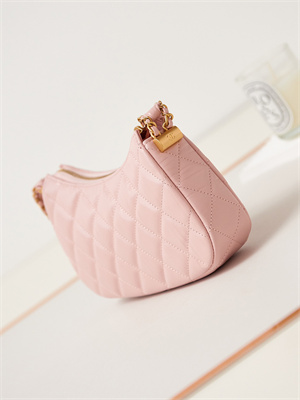 Cha.nel Mini Hobo Bag Aged Calfskin Gold Tone Metal Pink AS3647