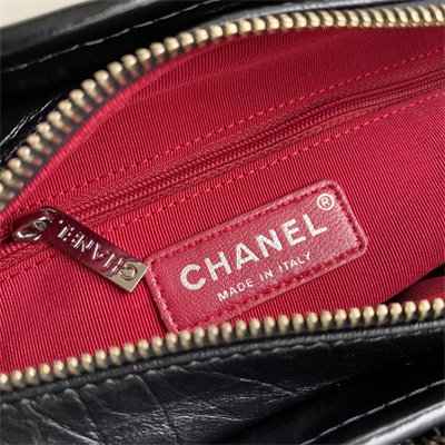 Cha.nel Small Gabrielle Hobo Bag Aged Calfskin Black A91810