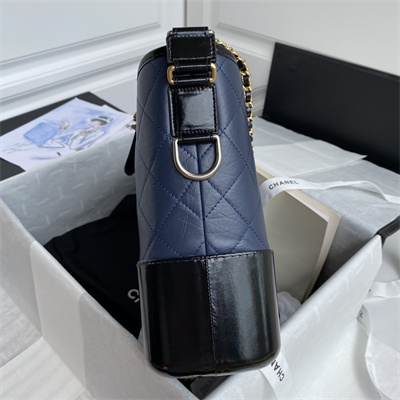 Cha.nel Large Gabrielle Hobo Bag Aged Calfskin Blue A93824