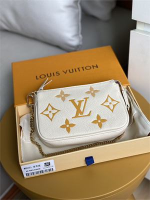 L.V Mini Pochette Accessories Monogram Empreinte Cream/Saffron M80501