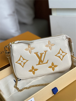 L.V Mini Pochette Accessories Monogram Empreinte Cream/Saffron M80501