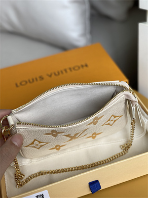 L.V Mini Pochette Accessories Monogram Empreinte Cream/Saffron M80501