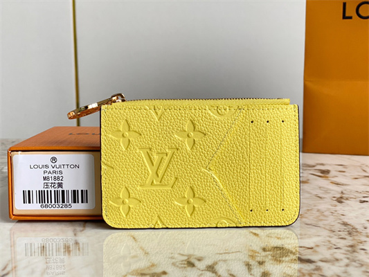 L.V Romy Card Holder Monogram Empreinte Leather Yellow M81882