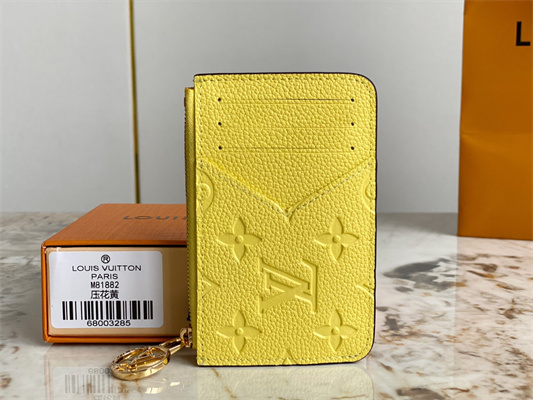 L.V Romy Card Holder Monogram Empreinte Leather Yellow M81882