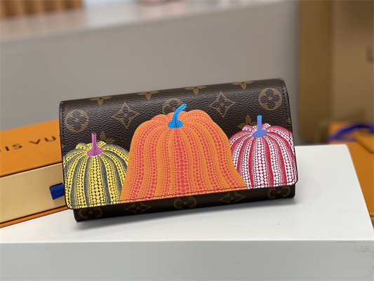 L.V X YK Sarah Wallet Pumpkin Monogram Canvas M82114