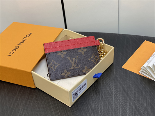 L.V Charms Card Holder Monogram Canvas Red M82739