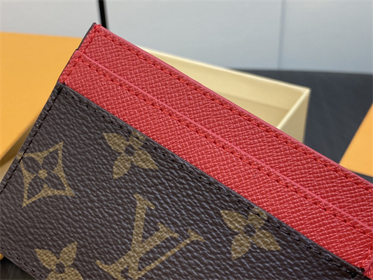 L.V Charms Card Holder Monogram Canvas Red M82739