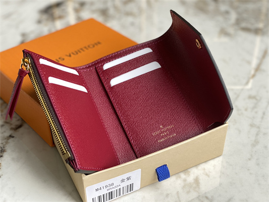 L.V Victorine Wallet Monogram Canvas Inside Dk Red M41938