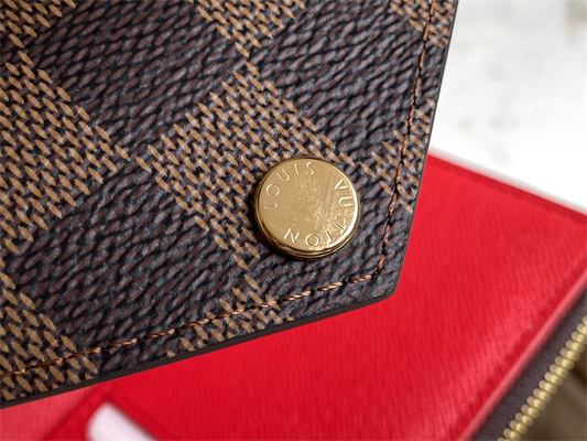 L.V Victorine Wallet Damier Ebene Inside Red N41659