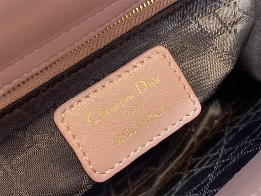 CD Small Lady Di.or My ABCDior Bag Cannage Lambskin Gold Tone Metal Antique-Pink