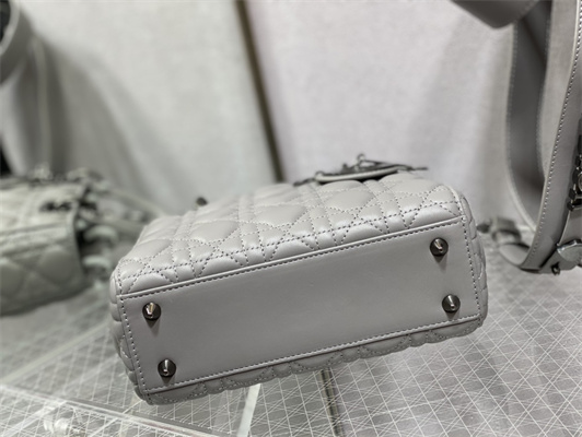 CD Small Lady Di.or My ABCDior Bag Cannage Lambskin Guncolor Tone Metal Grey