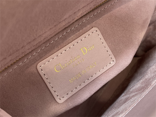 CD Small Lady Di.or My ABCDior Bag Cannage Lambskin Gold Tone Metal Pearlescent Melocoton Pink