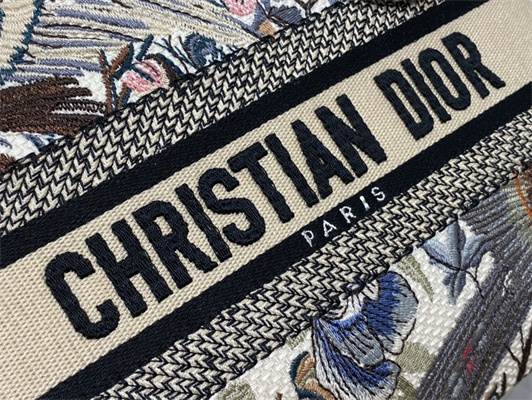 CD Medium Lady Di.or D-Lite Bag Jardin d’Hiver Embroidery White Multicolor