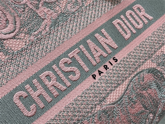 CD Medium Lady Di.or D-Lite Bag Toile de Jouy Embroidery Pink And Grey