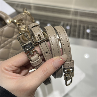 CD Lady D-Joy Micro Bag Cannage Lambskin Gold Tone Metal Taupe