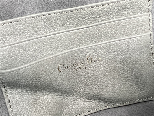 CD Caro D-Cosy Mini Bag Supple Cannage Calfskin Gold Tone Metal Grey